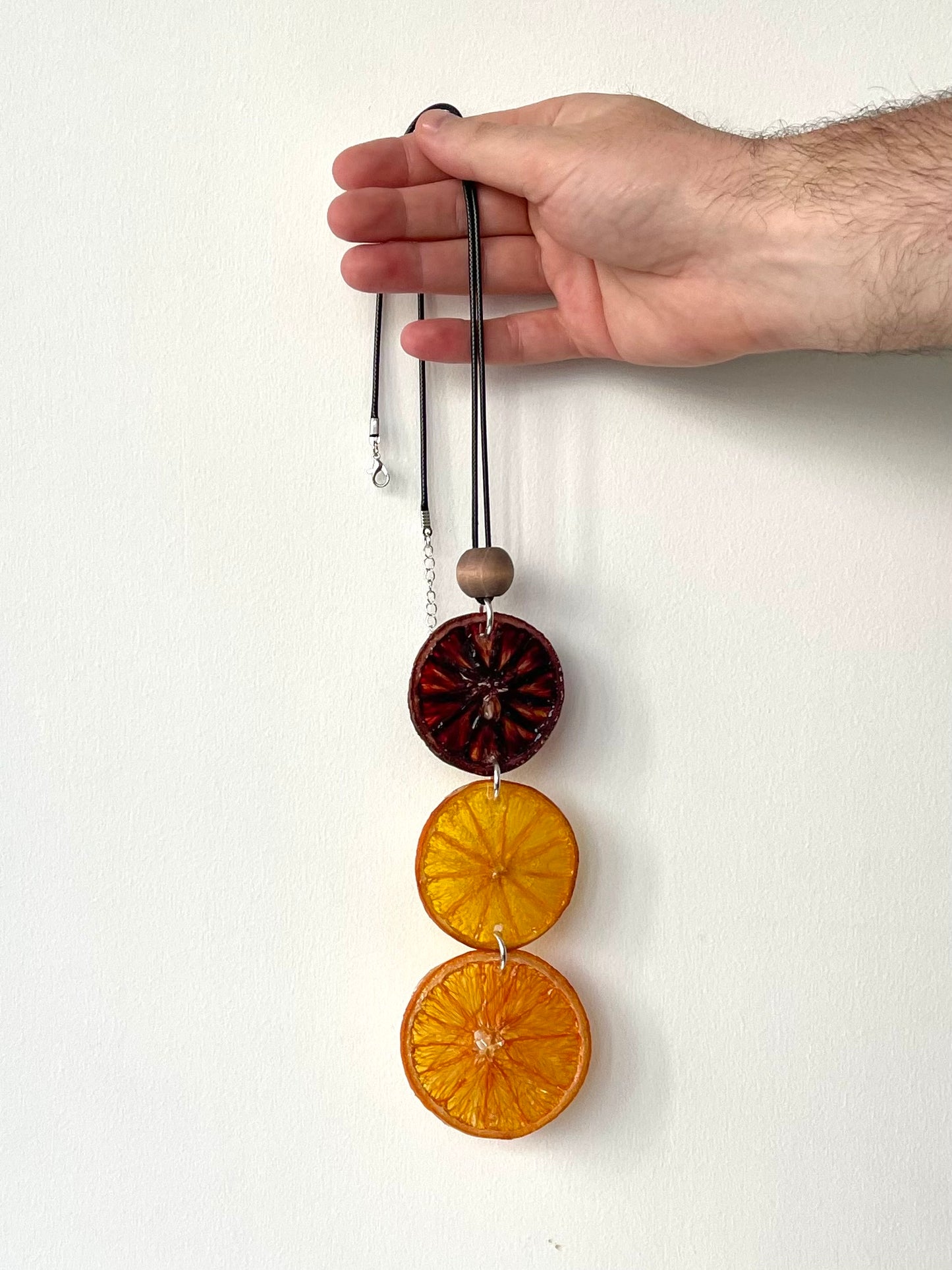 Orange Wheel Earrings + Triple Orange Necklace Set *Free Shipping*