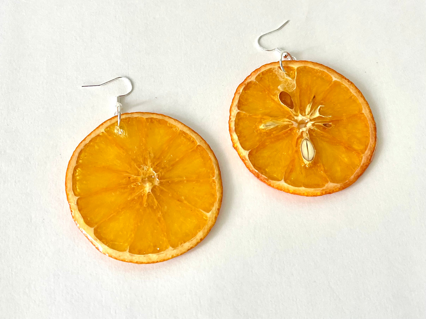 Orange Wheel Earrings + Blood Orange Necklace Set *Free Shipping*