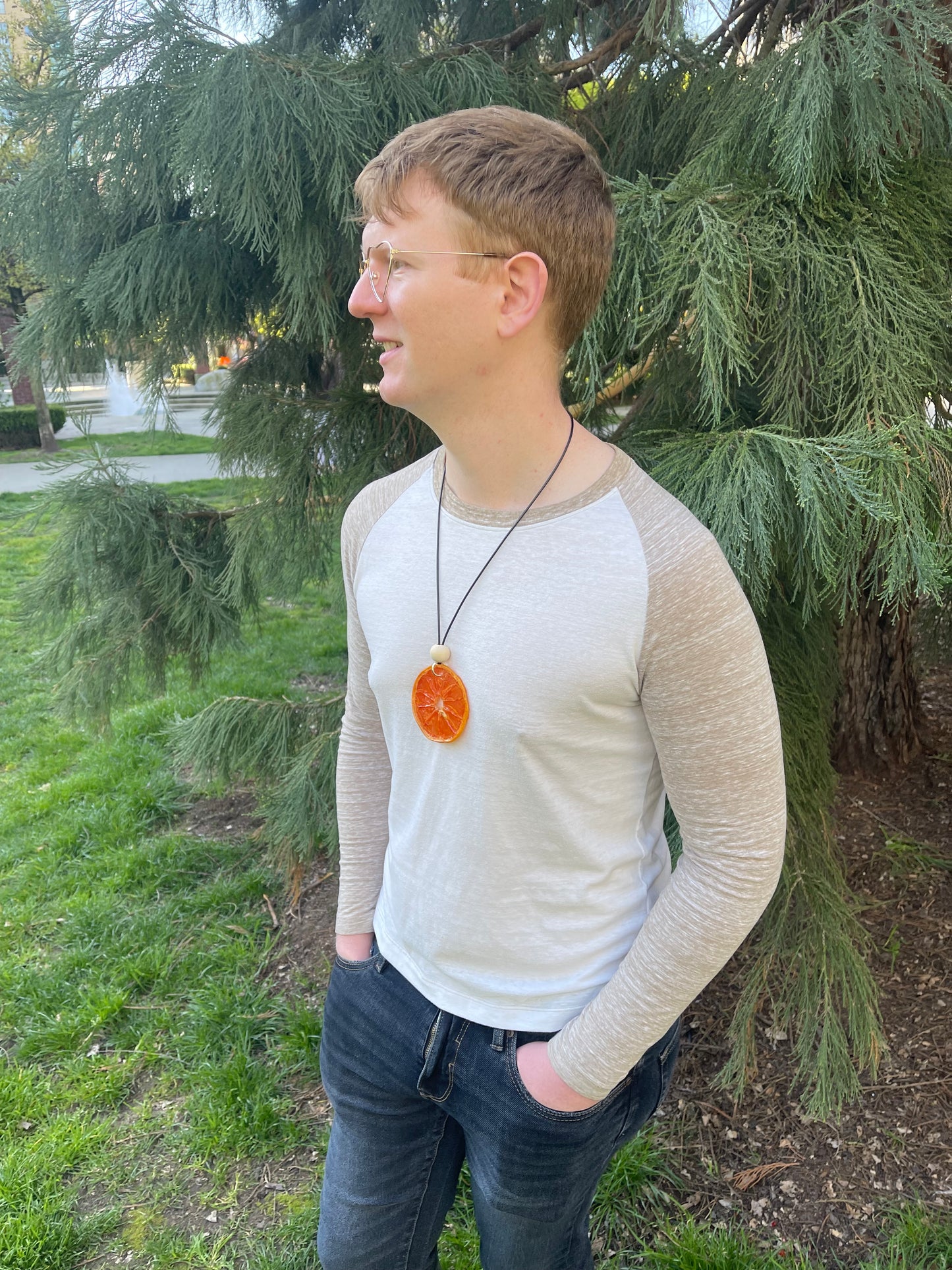 Grapefruit Wheel Necklace *Free Shipping*