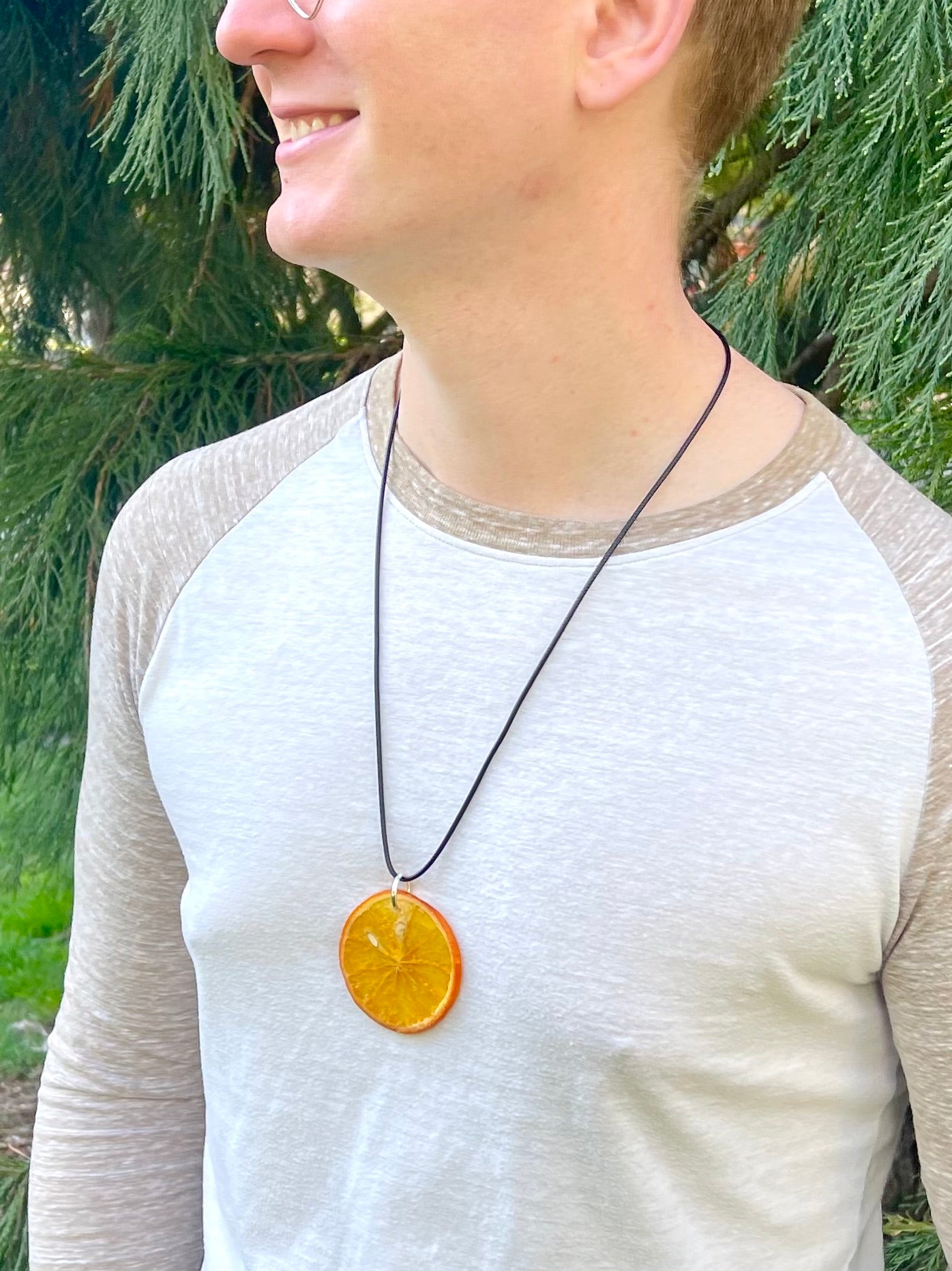 Orange Wheel Earrings + Necklace Set *Free Shipping*