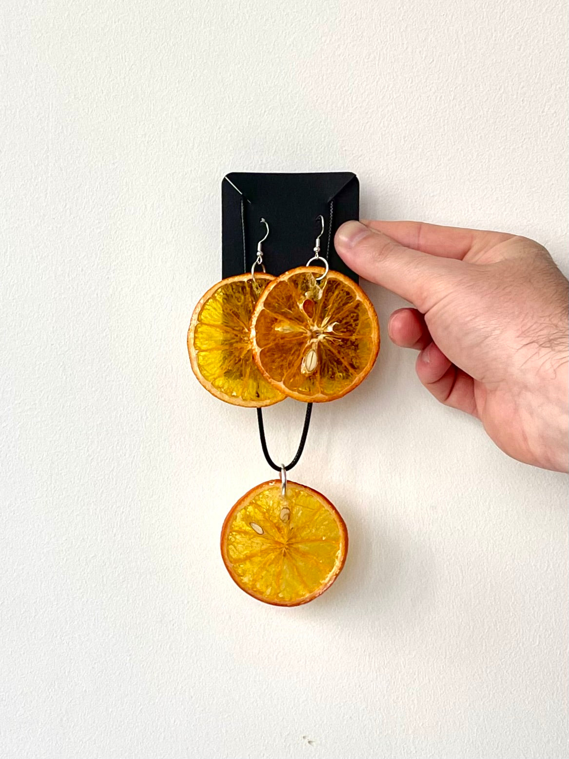 Orange Wheel Earrings + Necklace Set *Free Shipping*