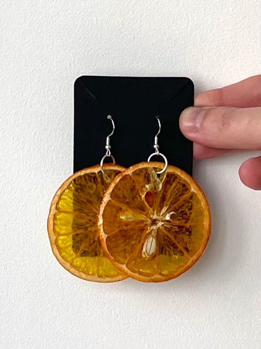 Orange Wheel Earrings *Free Shipping*